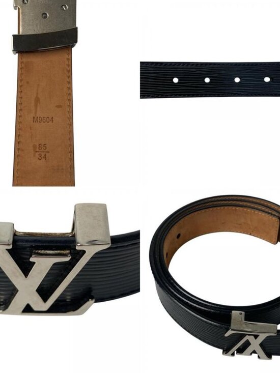 Louis Vuitton Belt Ceinture Leather Black Brown